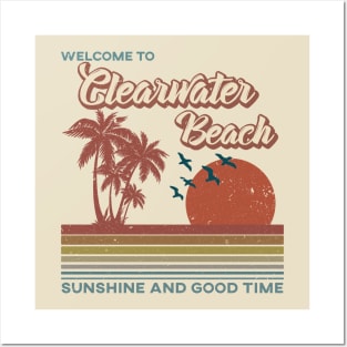 Clearwater Beach Retro Sunset - Clearwater Beach Posters and Art